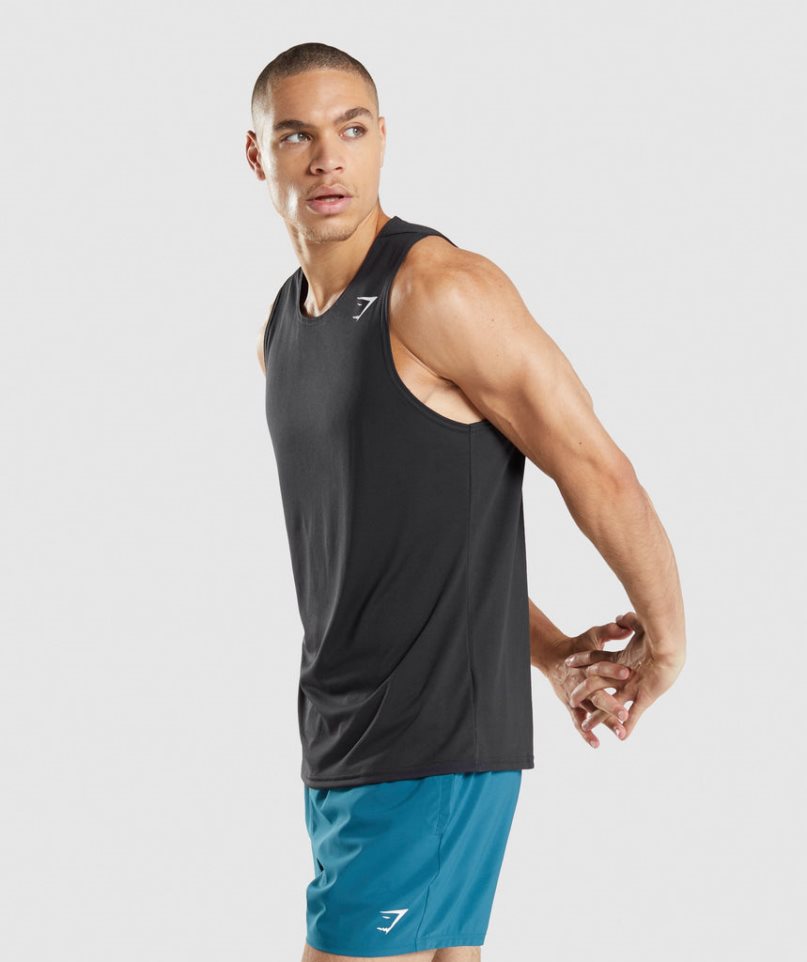 Men's Gymshark Arrival Tanks Black | NZ 4MBFIA